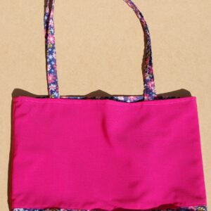 Multi Flower Blue Reversible Tote Bag